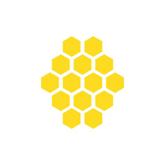 Honeycomb yellow icon set. Sweet food vector isolated on the white background