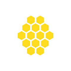 Honeycomb yellow icon set. Sweet food vector isolated on the white background