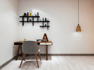 Business office area has desk and computer, etc