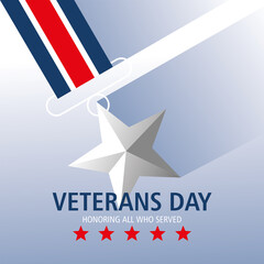 happy veterans day, honoring all who served medal star