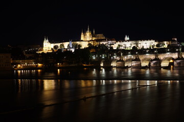 Fototapeta na wymiar Prague and Charles bridge by night