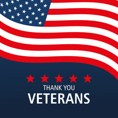 Fototapeta premium happy veterans day, waving flag stars memorial