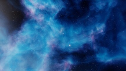 Fototapeta na wymiar Deep space beauty, nebula and stars in deep space, glowing mysterious universe 3D Render