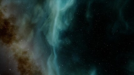 Deep space beauty, nebula and stars in deep space, glowing mysterious universe 3D Render