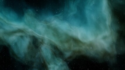 Deep space beauty, nebula and stars in deep space, glowing mysterious universe 3D Render