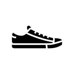 sneakers shoe glyph icon vector. sneakers shoe sign. isolated contour symbol black illustration