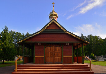 built in 1953 orthodox church cemetery church dedicated to all saints in the city of Hajnówka in...