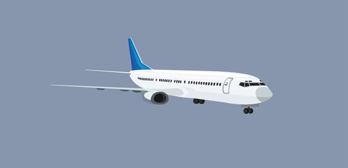 Passenger Plane With Sky Illustration