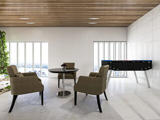 There are cloth sofa and table in the clean living room