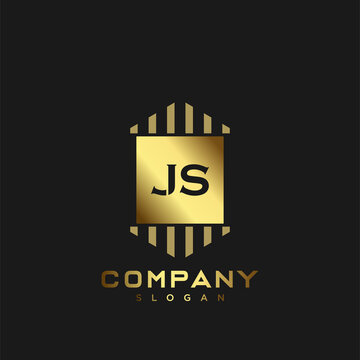 JS Premium monogram letter initials logo. minimalist symbol icon vector design. Luxury logotype Template.
