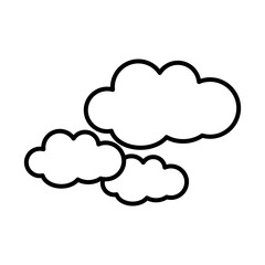 Clouds sticker and line style icon design, Weather sky nature climate cloudy season and meteorology theme Vector illustration