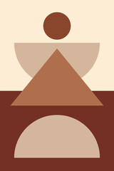 Abstract geometric shape background. Modern minimal boho style. Wall art printable contemporary aesthetic poster. Mid century minimalist print. Boho graphic natural colored wall art print.