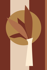 Abstract geometric shape background. Modern minimal boho style. Wall art printable contemporary aesthetic poster. Mid century minimalist print. Boho graphic natural colored wall art print.