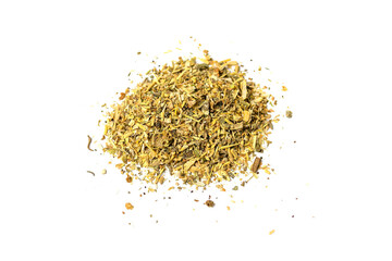 Makhorka. Analogue of tobacco. Close-up on a white background. Isolated.