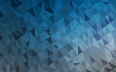 Dark BLUE vector low poly cover.