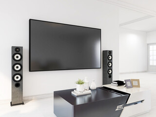 The modern and tidy living room has sofa, living room and other decorations