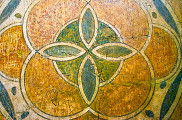 The painted marble plate in Coptic Museum, on December 23 in Cairo, Egypt
