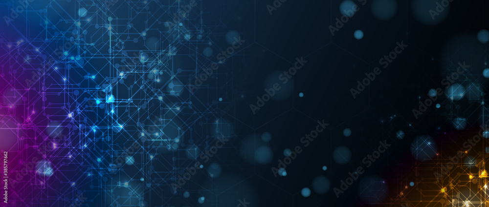 Poster Abstract circuit board futuristic technology processing background