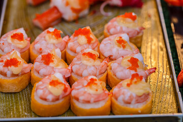 Sushi, Caviar, Clam - Seafood, Close-up, Fish