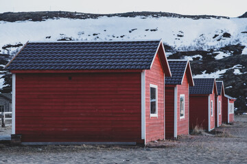 red barn on the beach