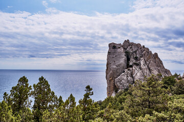 Rock Swan's wing, the black sea coast near Yalta, town Simeiz, Crimea.