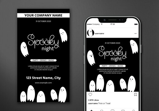 Spooky Halloween Night Social Media Banner
