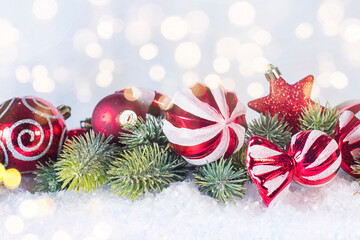 Christmas and New Year holidays background, winter season. Christmas greeting card