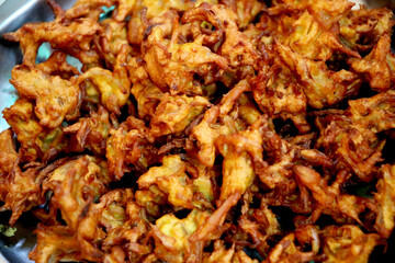 close view of Delicious indian fried snack (pakoda)