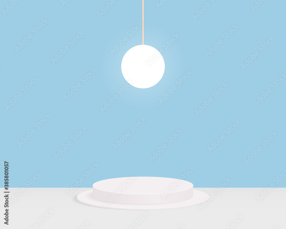 Poster empty cylinder podium on minimal background. abstract minimal scene with geometrical forms. design f