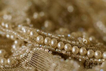 An Antique Wedding Dress Lace Closeup In The Vintage Mood And Style