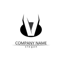 Fototapeta na wymiar V Letter Logo Template vector