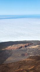 Fototapeta premium View from Teide Volcano with clouds above the ocean, Tenerife, Spain.