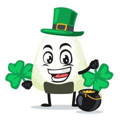 vector illustration of onigiri mascot or character