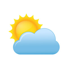 Cloud and sun icon. Vector illustration