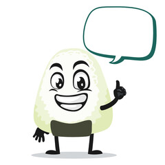 vector illustration of onigiri mascot or character