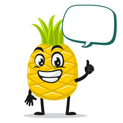 vector illustration of pineapple mascot or character