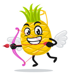 vector illustration of pineapple mascot or character