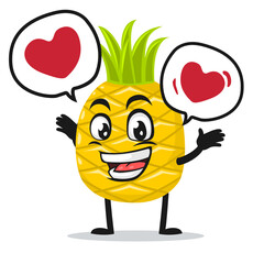 vector illustration of pineapple mascot or character