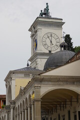 detail of the clock tower in Udine