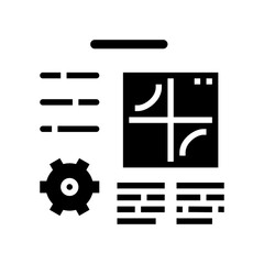 planning work process glyph icon vector. planning work process sign. isolated contour symbol black illustration