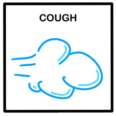 Cough hand drawn vector illustration in cartoon doodle style icon infographics