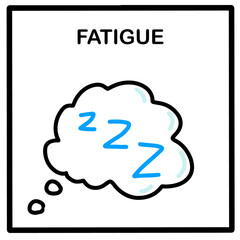 Fatigue hand drawn vector illustration icon in cartoon doodle style sleepy weak