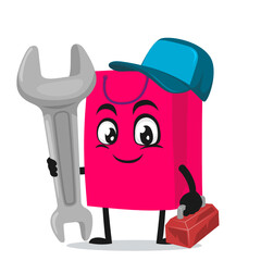 vector illustration of shopping bag character or mascot