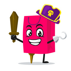 vector illustration of shopping bag character or mascot