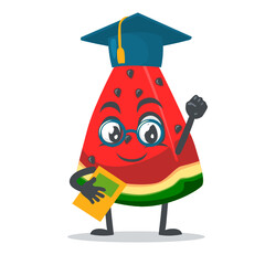 vector illustration of watermelon character or mascot