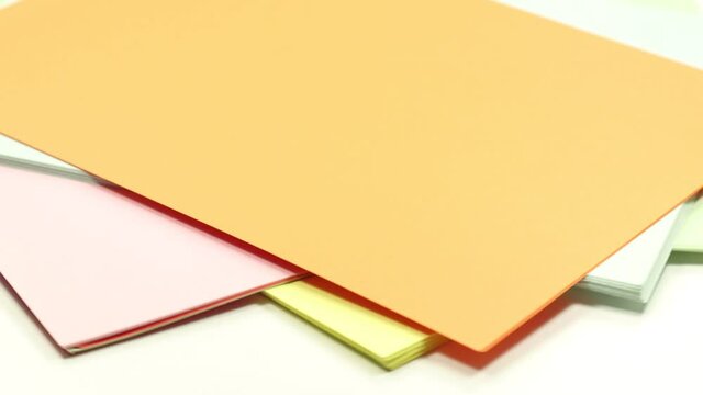 colored A4 sheets of paper