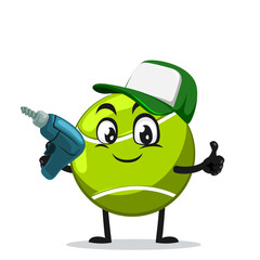 vector illustration of tennis ball mascot or character