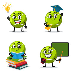 vector illustration of tennis ball mascot or character