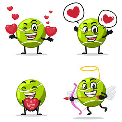 vector illustration of tennis ball mascot or character