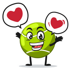 vector illustration of tennis ball mascot or character